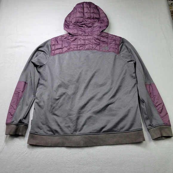 The North Face Mens Kilowatt Thermoball Hooded Jacket XL Purple Gray Puffer Coat - Picture 11 of 13